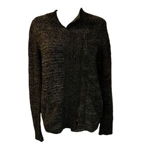 Gap Women's Black Asymmetric Zip Wool Blend Sweater Size M​​